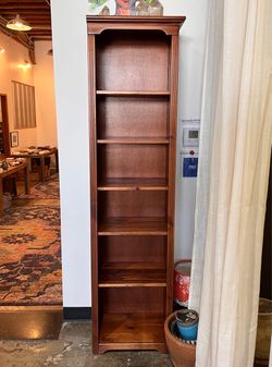 6 Tier Thin Wood Shelving Unit