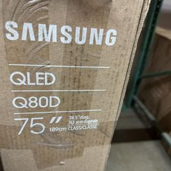 SAMSUNG 75-Inch Class QLED 4K Q80D Series Quantum HDR+ Smart TV w/Dolby Atmos, Object Tracking Sound Lite, Direct Full Array, Motion Xcelerator, Alexa