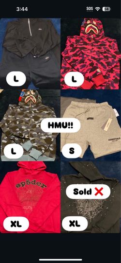 Alo,bape,Sp5der & essential shorts