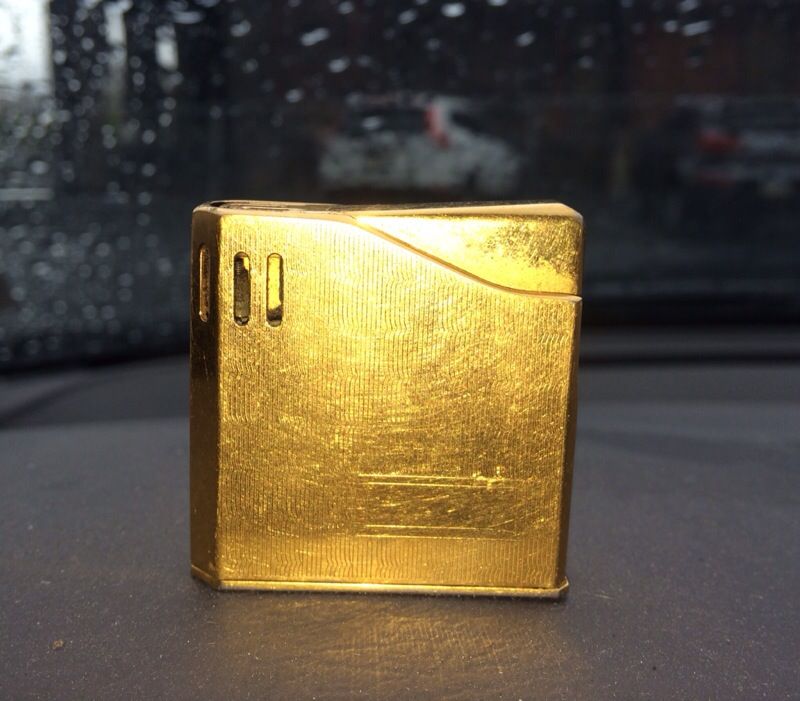 Maruman Halley 22K Gold Plated Vintage Piezo Electric Gas Lighter - Made in Japan