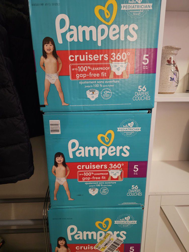 Pampers Cruisers 360 Size 5, 56 Count $23 each box

Pick up only in Sheridan and Evans Streets 
Prices are FIRM