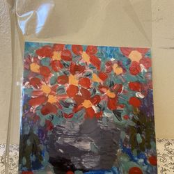 8x8 Red Flowers Print