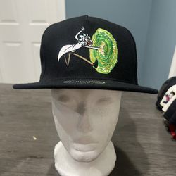 Rick & Morty Wormhole Portal Snapback Hat One Size Black Adult Swim NWT