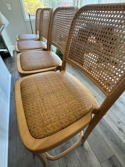 4pcs rattan bar stools