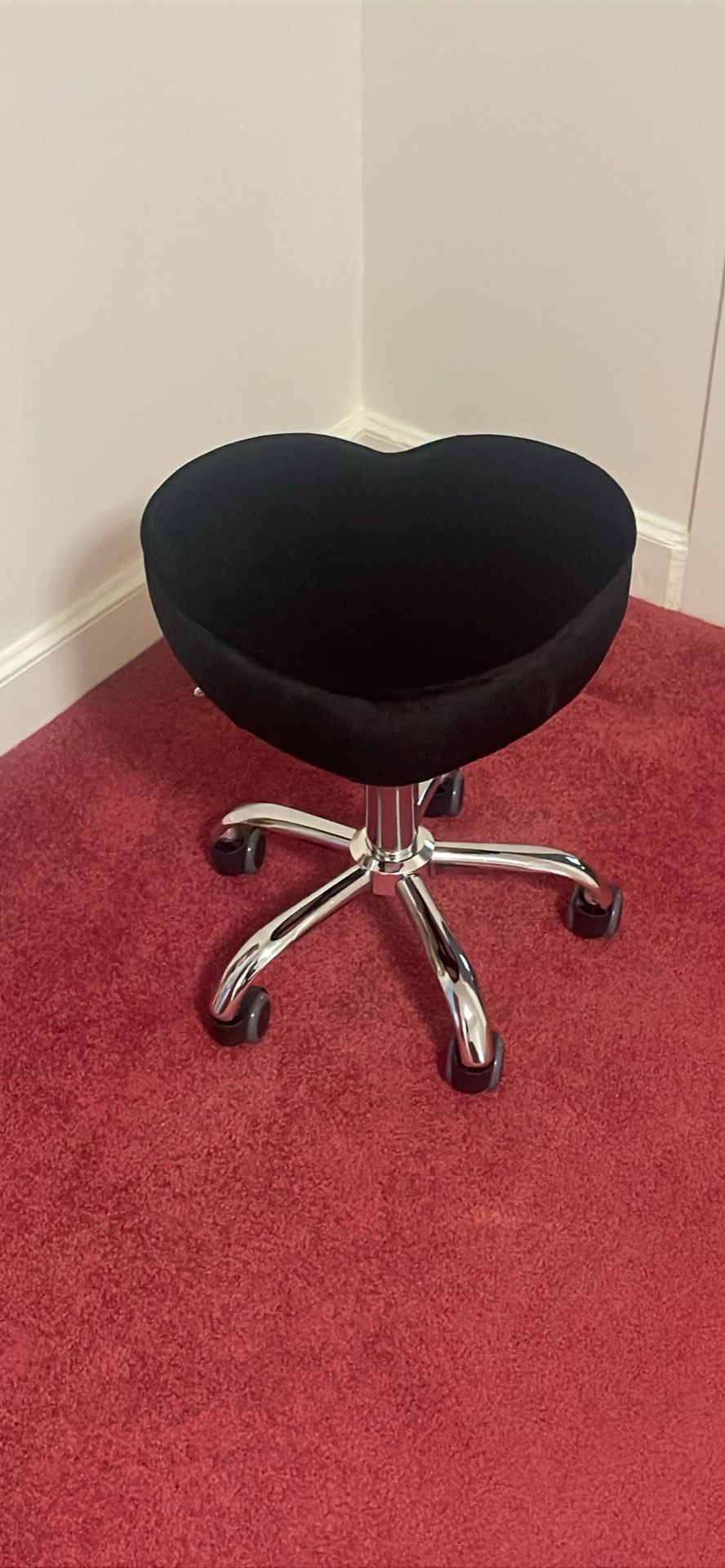 Adjustable Rolling Stool with Wheels – Black /