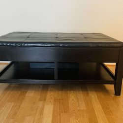 Leather Top Coffee Table