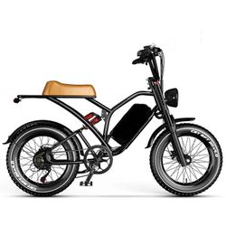 1000 Watt Electric Chopper Style E-Bike, 32mph, Throttle, Pedal Assist, Full Suspension 
