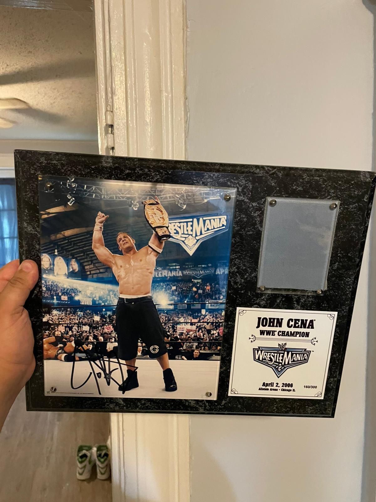 John Cena Signed WWE Plaque – WrestleMania 22 Champion – Official WWE Limited Edition 160/300
