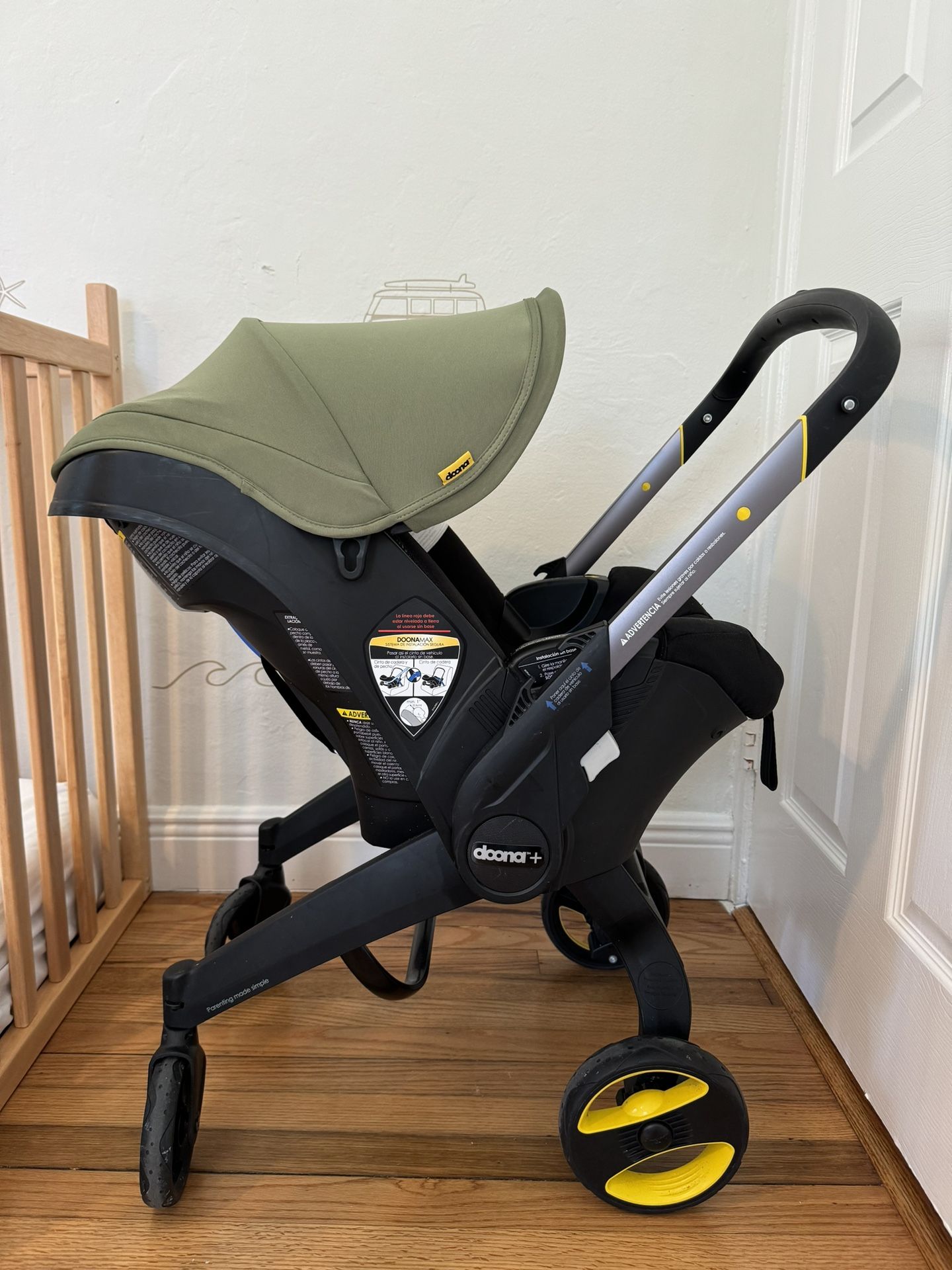 Doona Convertible Infant Car Seat/Compact Stroller System with Base - Desert Green