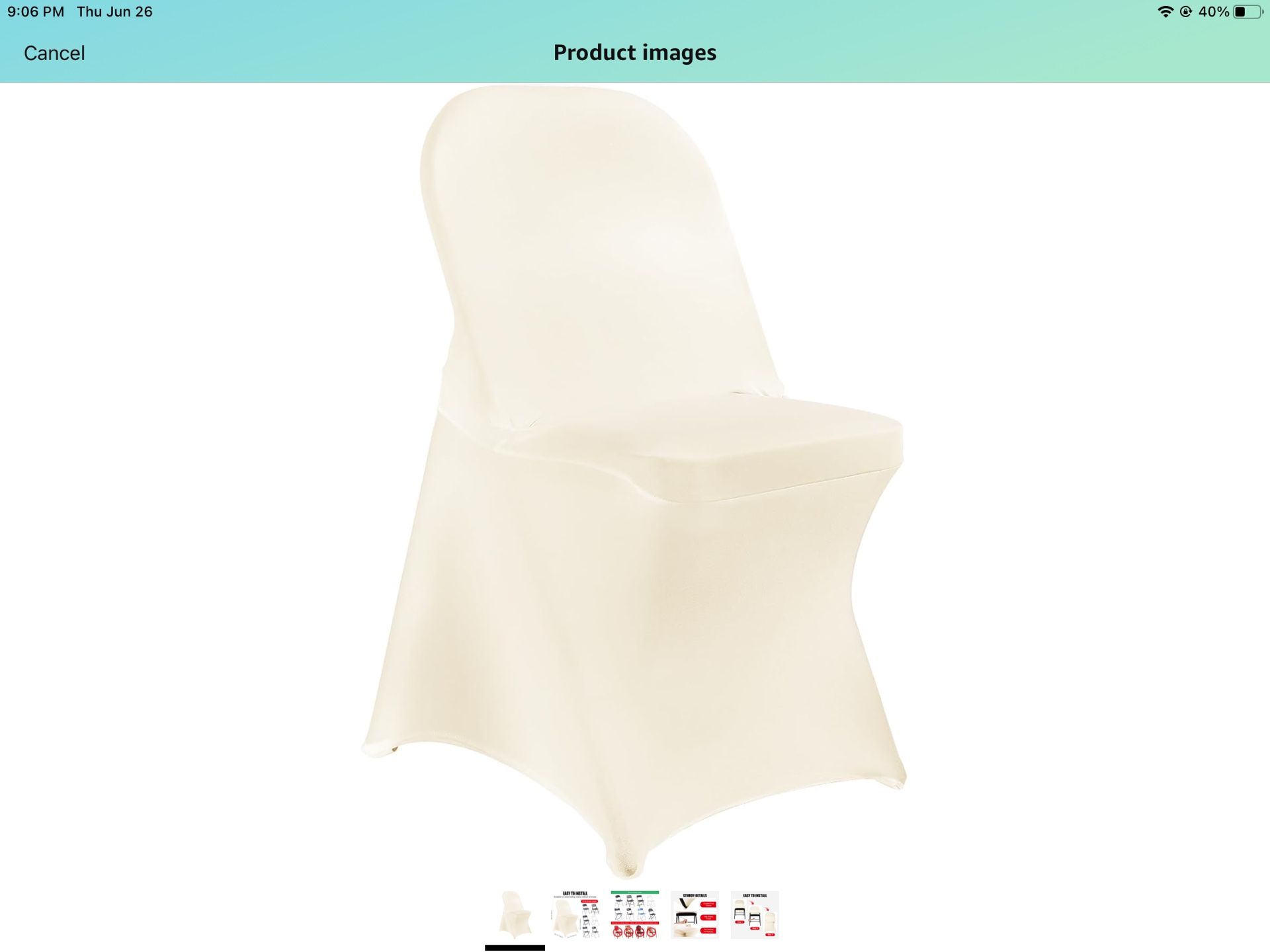 Stretch Spandex Chair Covers - Ivory 150 PC