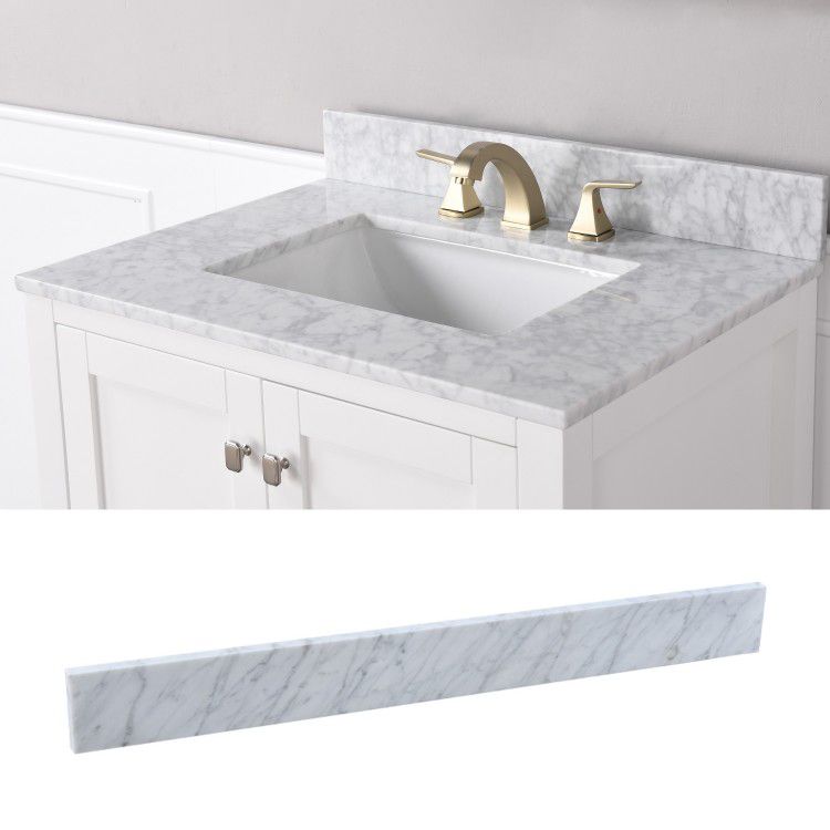 30 in. Marble Backsplash in White Carrara(not Include Cabinet), 251WH30