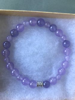 Alexandrite semiprecious gemstone stretch bracelet size 8 inches