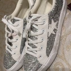Tennis Shoes Restricted Glitter Size 10