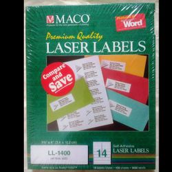 New Maco Laser Printer Labels Self-adhesive LL-1400 Avery