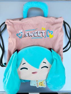 New With Tags  Hastune Mike Fuwa Petit Series Face Plush Bag