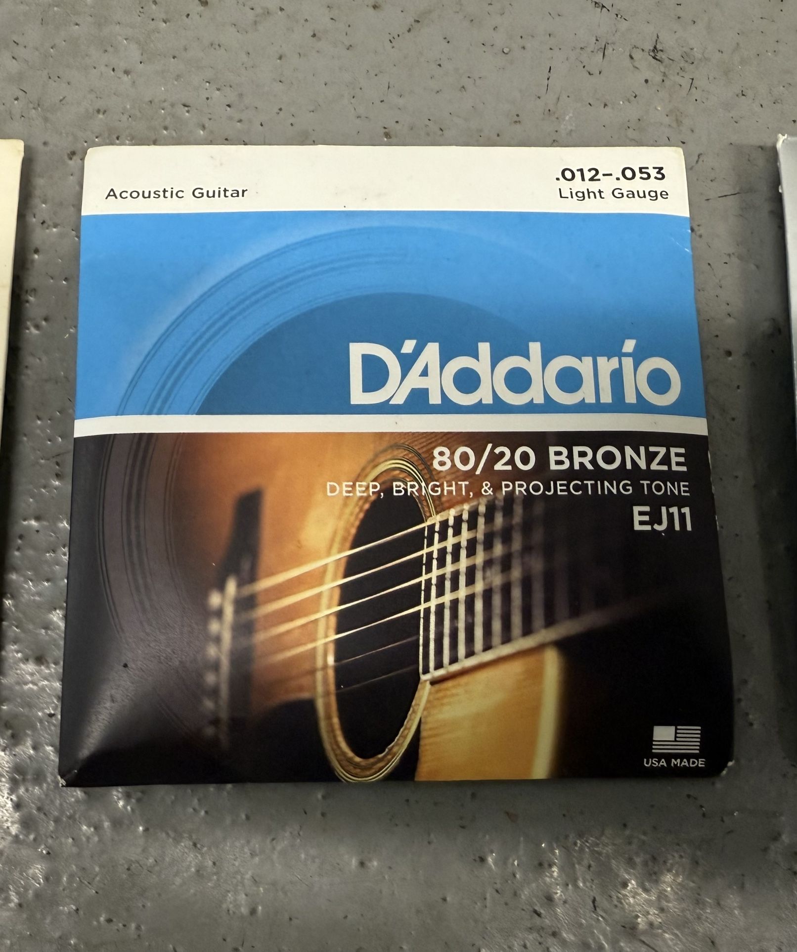 D'Addario EJ11 Acoustic Guitar Strings 80/20 Bronze Light Gauge BRAND NEW! PICK UP IN CORNELIUS