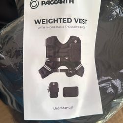 Paceearth 12 Pd Weighted Vest With Cell/bag