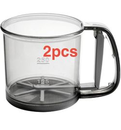Flour Sifter, Sifter for Baking, Crank Flour Sifter with Professional Fine Mesh Baking Sifters, One Hand Press Crank Sifter for Baking, Premium Flour