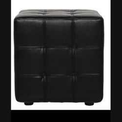 Modani Black Leather Stool