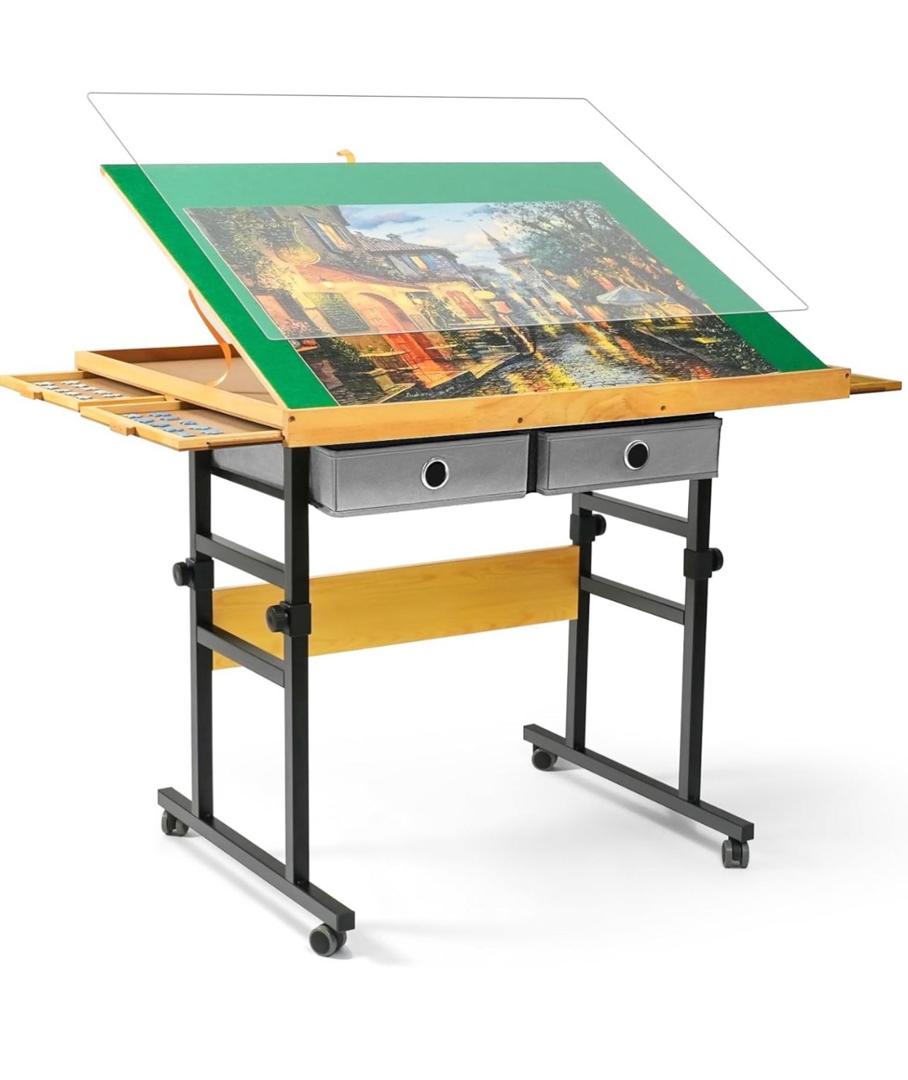 Brand New In The Box- ALL4JIG 1500 Pieces Jigsaw Puzzle Board with Legs, 35.4"x26.4" Adjustable Puzzle Board for Adults, 3-Tilting Angles, Multi-Funct