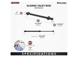 (qty 18) NIB Rev-A-Shelf 12" Pull Out Valet Rod for Closet Organization