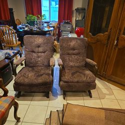 Vintage 1950’s Mid-Century Platform Rocking Chairs