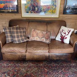 RH Restoration Hardware 1920’s Parisian Leather Club Sofa