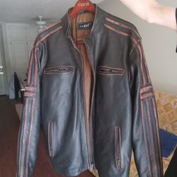 Brown Rivet Leather Jacket 