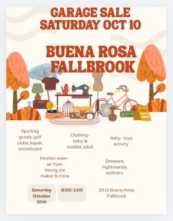 Garage sale Sat October 10