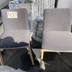 Set Of Two Gray Chairs 