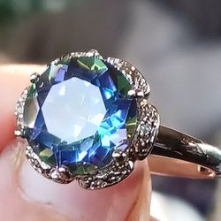Beautiful Mystic Topaz Ring .925 Silver. Brand New. Never Worn. Ring Size 8