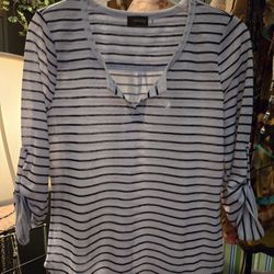 Ladies Small Crosby Blue & White Striped  Tunic 