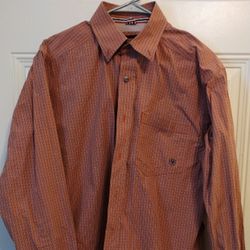 Ariat Pro Series Western Button Up Shirt Medium Preowned Vented 