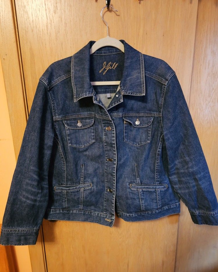 J Jill Jean Jacket Denim Plus Blue