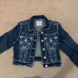 Girls Jean Jacket Blue Design In USA 97% Cotton 