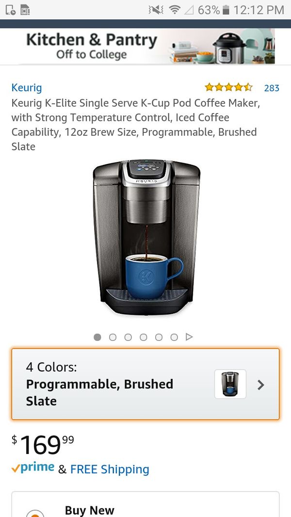Keurig K Elite Single Serve Cup Pod Coffee Maker With Strong Temperature Control Iced Capability 12oz Brew SizeBrushed Slate For Sale In South Keurig K Elite Single Serve Cup Pod Coffee Maker With Strong Temperature Control Iced Capability 12oz Brew SizeBrushed Slate For Sale In South