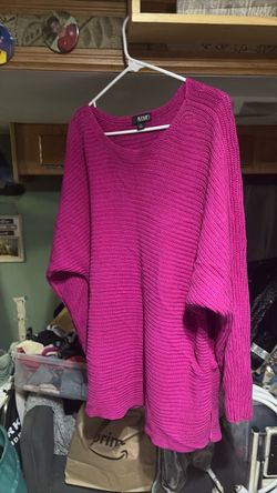 Magenta Pink Oversized Knit Sweater Size 1X