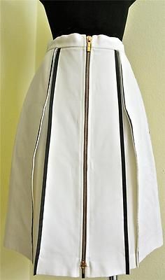 Fendi  White Zipper Skirt Sz:40 Retail $1,460 New