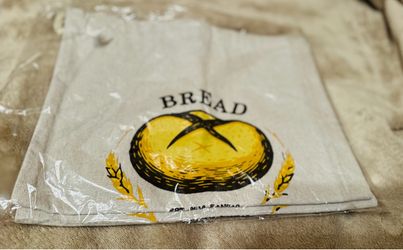Canvas Bread Bag with Loaf Print