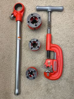 RIDGID Professional Pipe Cutter & Threader Set – Used Only Once – Like-New Condition