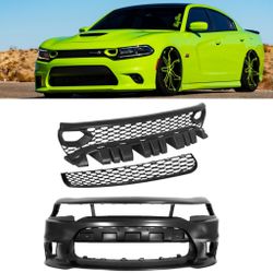  Charger Bumper Plus Scat Pack Upper and Lower Grilles Fits 2015 to 2022