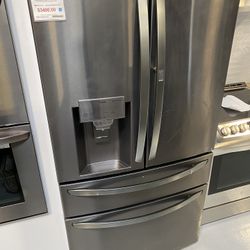 Black Stainless Steel 23 Cu. Ft. Smart Wi-Fi Enabled Counter Depth Refrigerator With Craft Ice Maker