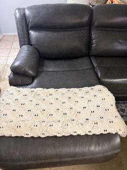 Grey Leather Power Recliners