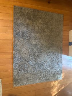 high-pile grey shag area rug