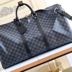 Louis Vuitton Boston Bag Damier Graphite Keepall Bandouliere Black