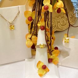 Cz Citrine Princess Cut 7mm Set