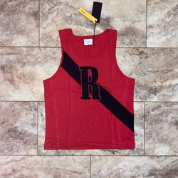 Rhude 02 Stripe Tank Red Black SS24 Graphic Logo Sleeveless Shirt Size Small