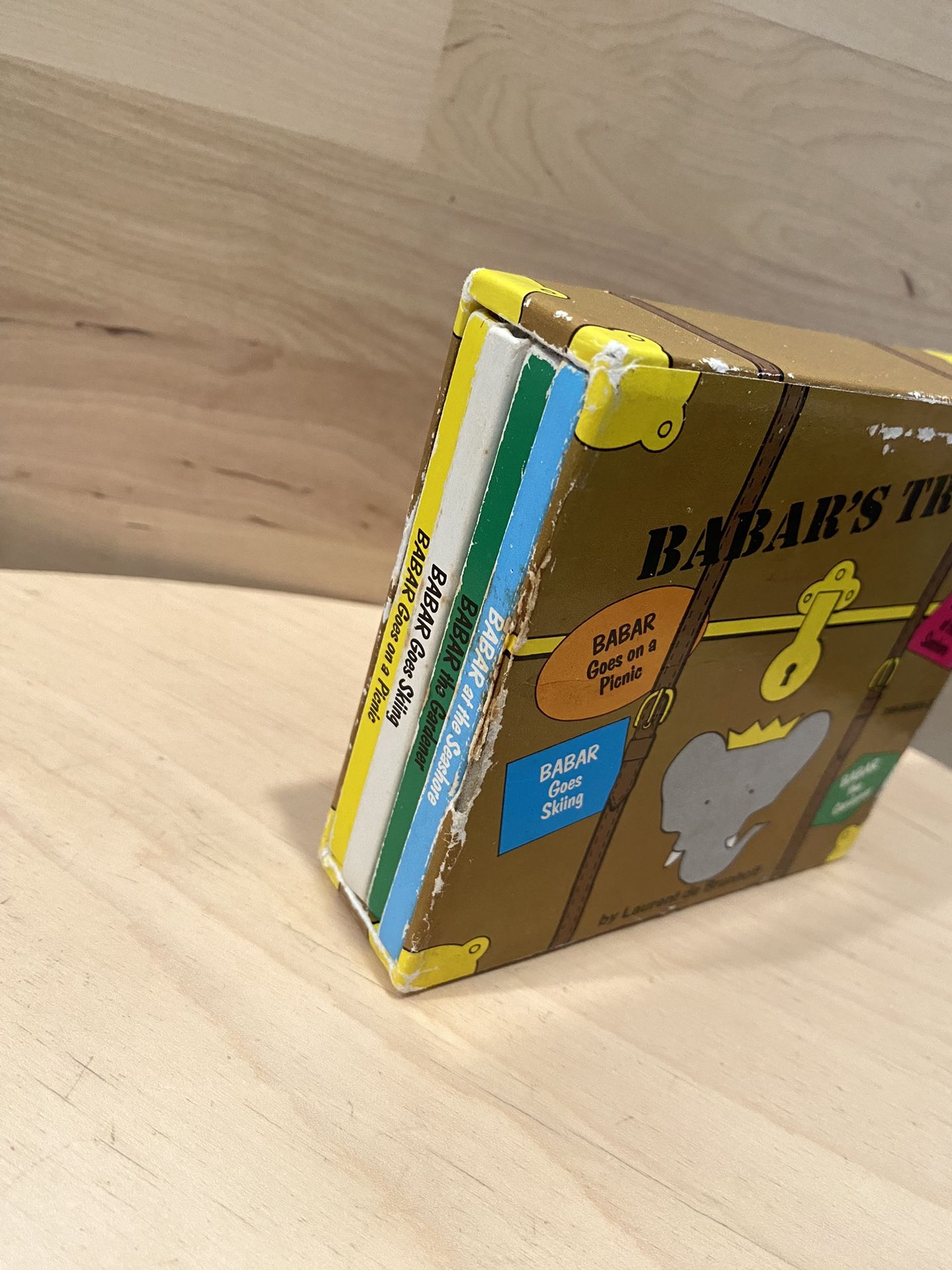Vintage 1966 Babar's Trunk Slipcase Laurent de Brunhoff Set of 4 Mini-Books