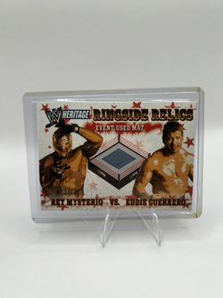 2005 Topps WWE Heritage Rey Mysterio vs Eddie Guerrero Ringside Relics Mat Card