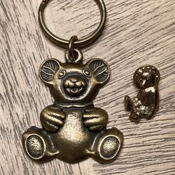 Teddy Bear Key Chain Plus Teddy Bear Pin